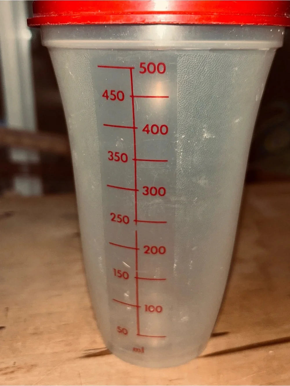 Vintage Tupperware #844 Quick Shaker Clear Blender with Red Lid No Insert